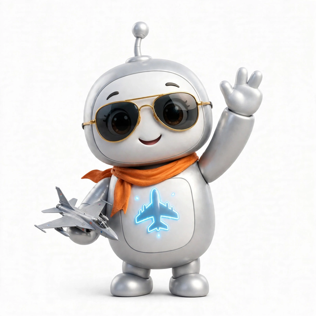 AeroAgent mascot — a robot dressed for the job