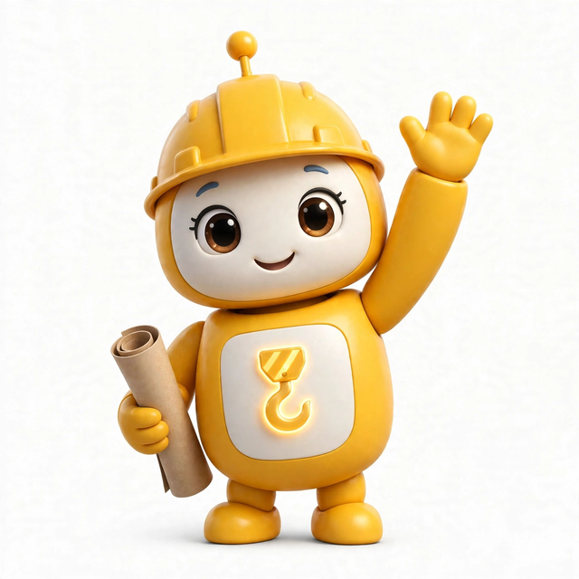 CraneAgent mascot — a robot dressed for the job