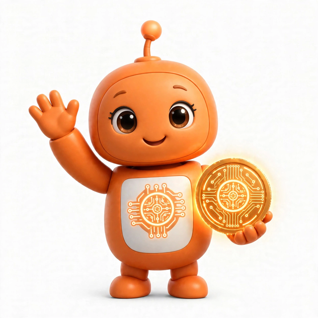 CryptoAgent mascot — a robot dressed for the job