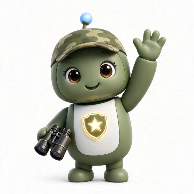 DefenseAgent mascot — a robot dressed for the job