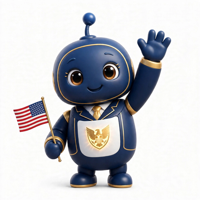 FederalAgent mascot — a robot dressed for the job