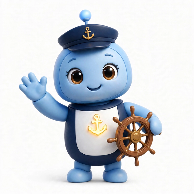 HarborAgent mascot — a robot dressed for the job