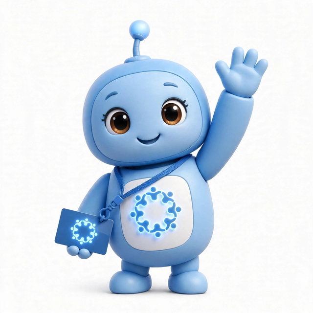 MemberAgent mascot — a robot dressed for the job