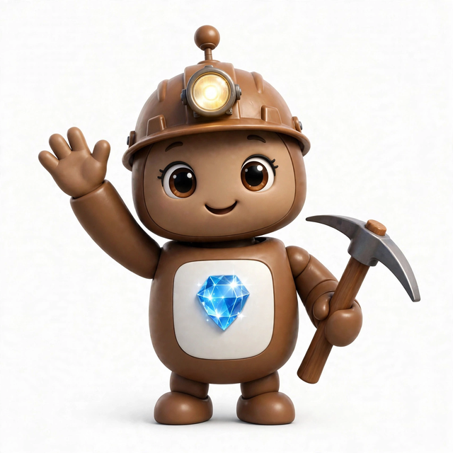 MineAgent mascot — a robot dressed for the job