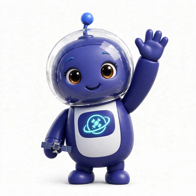 OrbitAgent mascot — a robot dressed for the job
