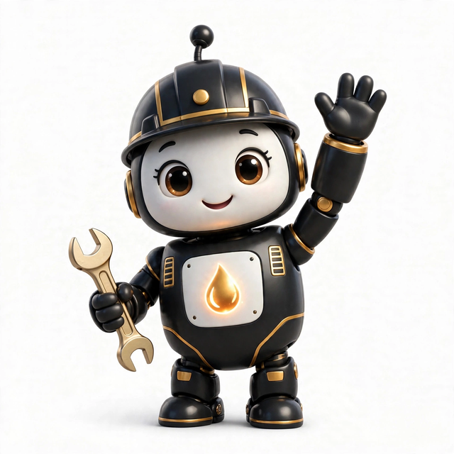 PetroAgent mascot — a robot dressed for the job