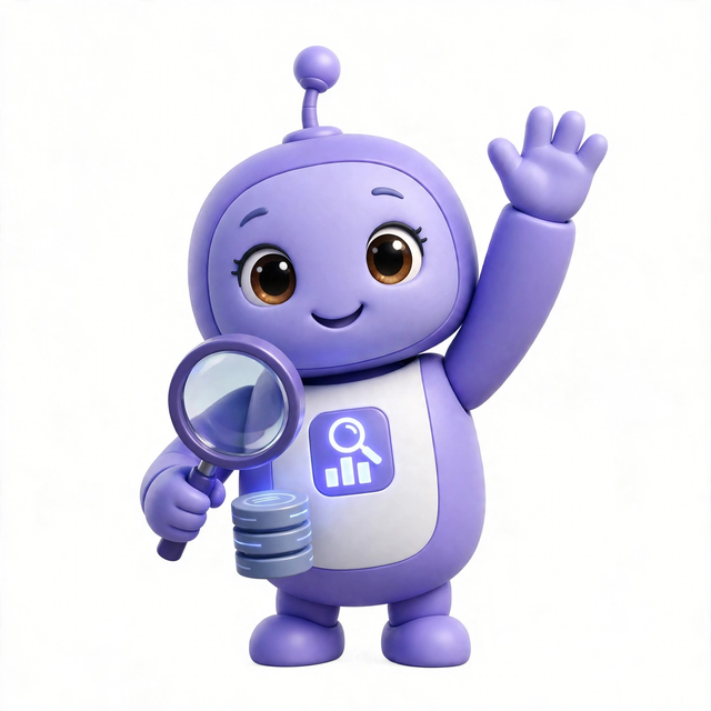 QueryAgent mascot — a robot dressed for the job
