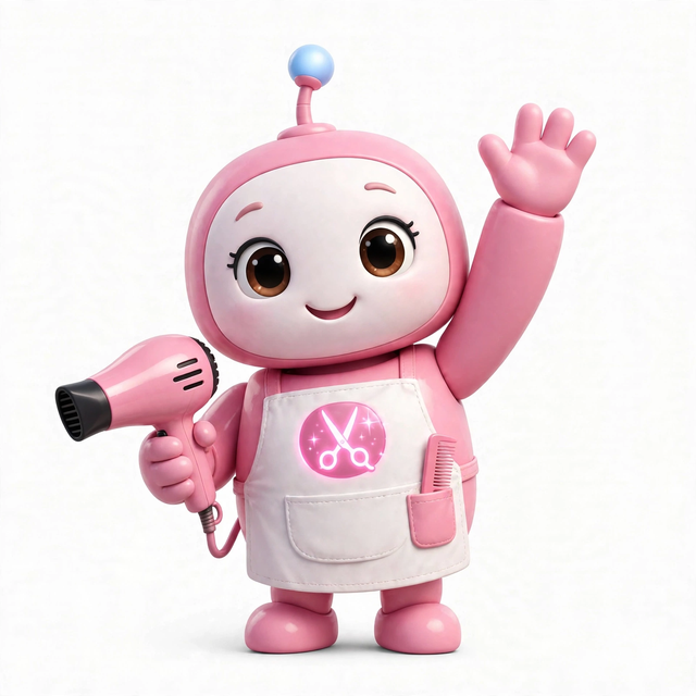 SpaAgent mascot — a robot dressed for the job