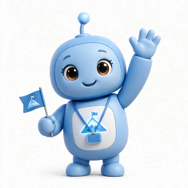 SummitAgent mascot — a robot dressed for the job