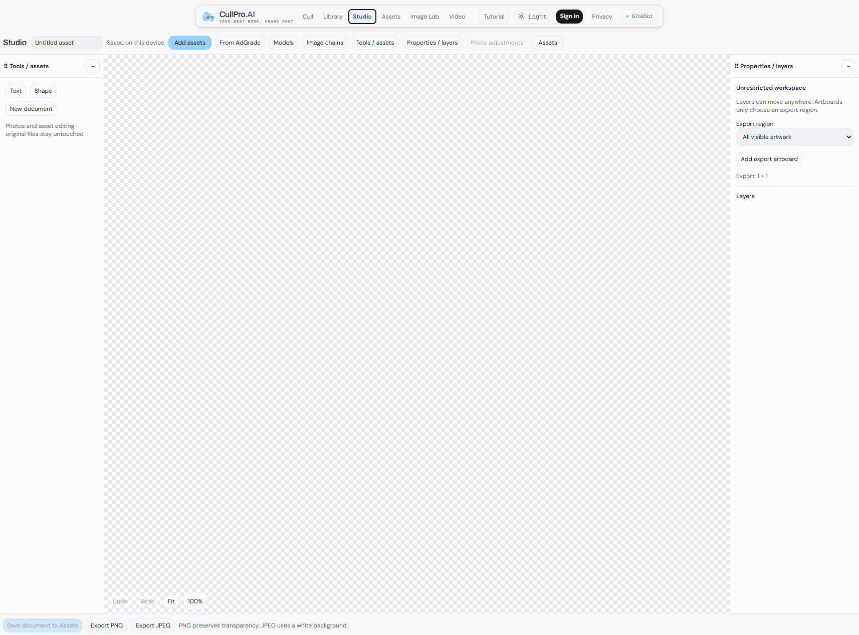 The CullPro studio: edit photos and video on-device.