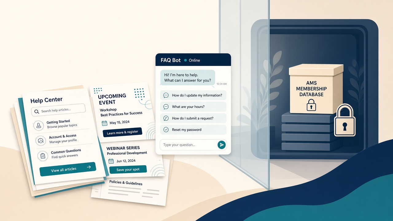 Hero illustration for: Member FAQ Bots Without Leaking Private Data